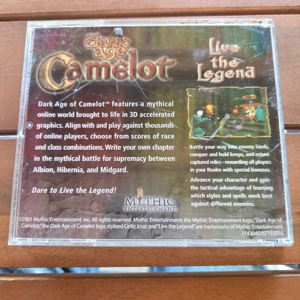 VTG Mythic Dark Age Of Camelot PC Game CD ROM Fantasy MMORPG Windows 2001 Edtn